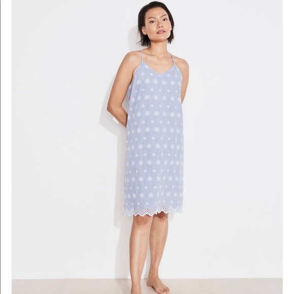 NWT Haven Well Within by Talbots || blue eyelet shift dress - Picture 1 of 4
